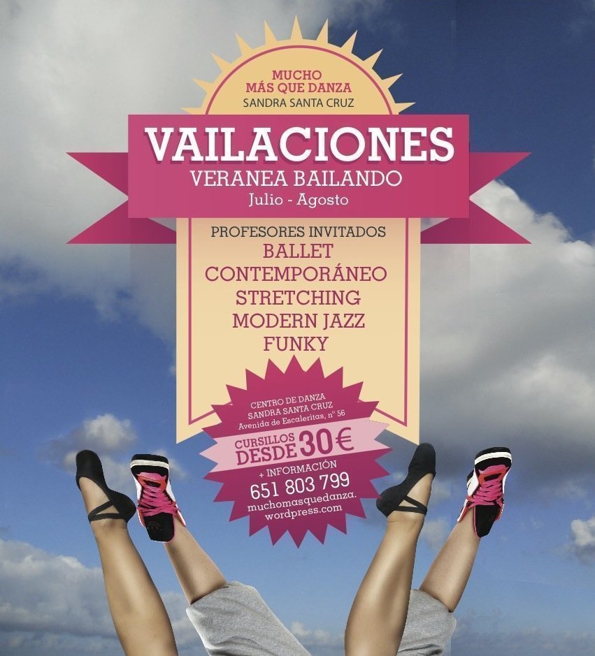 Cartel del Centro de danza Sandra sAnta Cruz_Vailaciones
